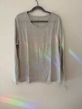 Haven Well Within cotton-blend long-sleeve gray T-shirt